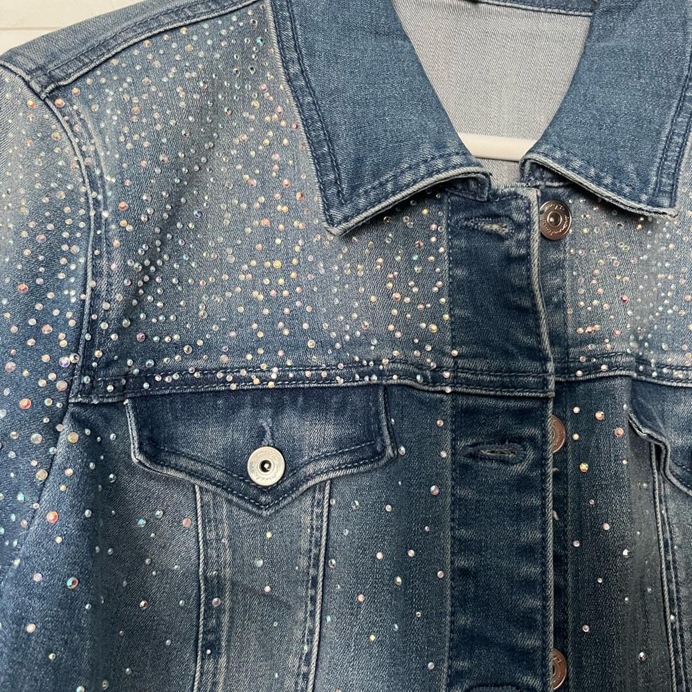 INC Rhinestone Jean Jacket - Picture 3 of 9